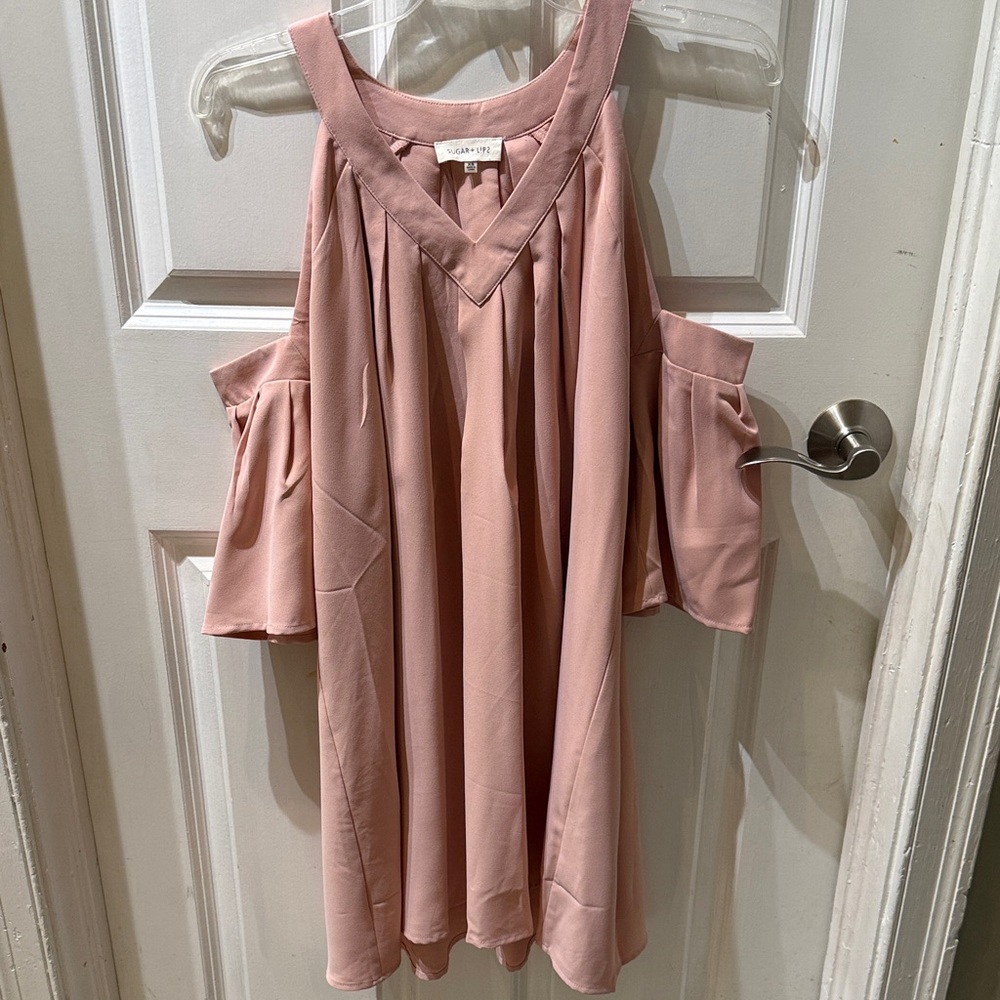 Sugarlips Soft Pink Cold Shoulder Mini Dress XS - NWOT